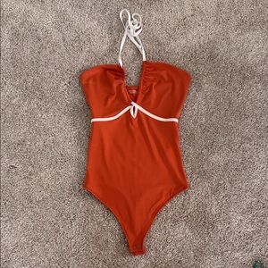Abercrombie & Fitch Burnt Orange Halter Bodysuit